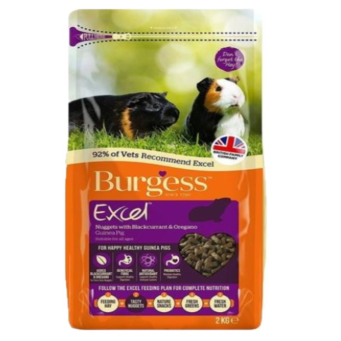 Burgess Guinea Pig Blackcurrant & Oregano 2kg Pet Essentials Rototuna