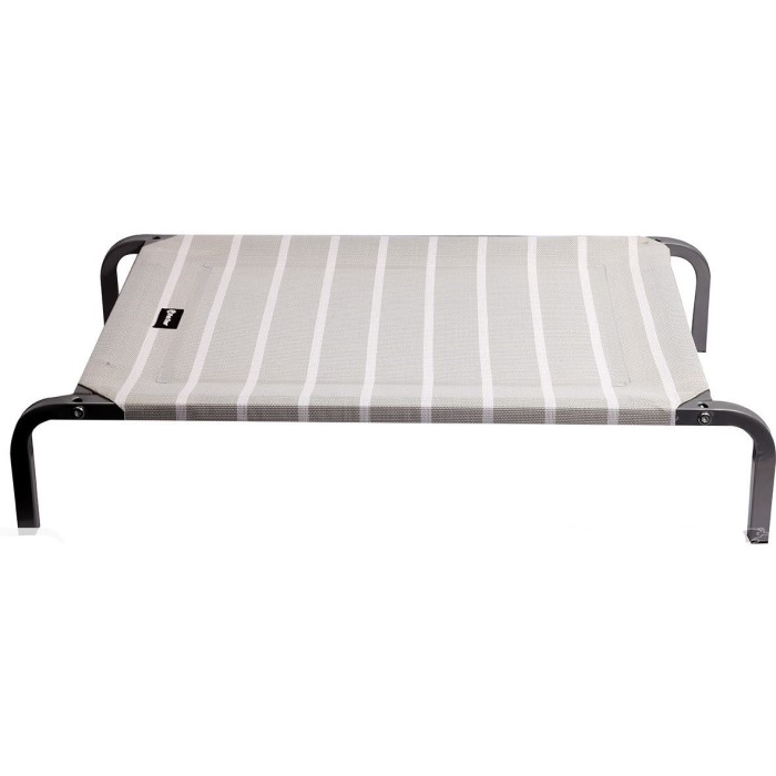 Pet One _ Leisure Raised Dog Bed Grey/White Stripes