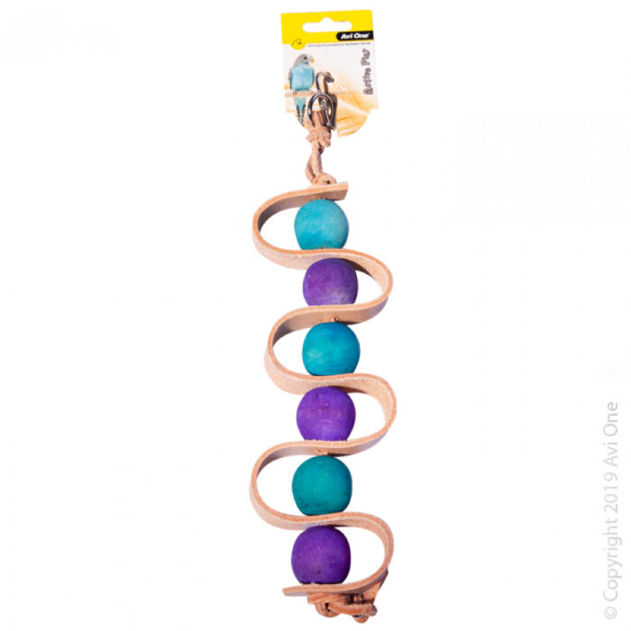 Avi One Wooden Beads with Leather Strip