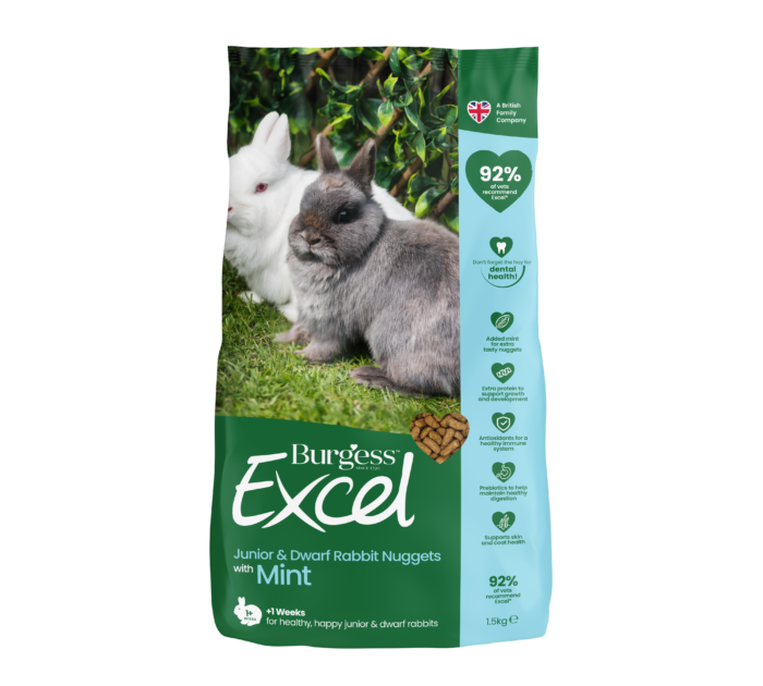 Burgess Excel - Dwarf & Junior Rabbit Nuggets with Mint 1.5kg