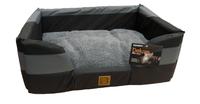Deluxe Sherpa Rectangle Bed- Grey & Black