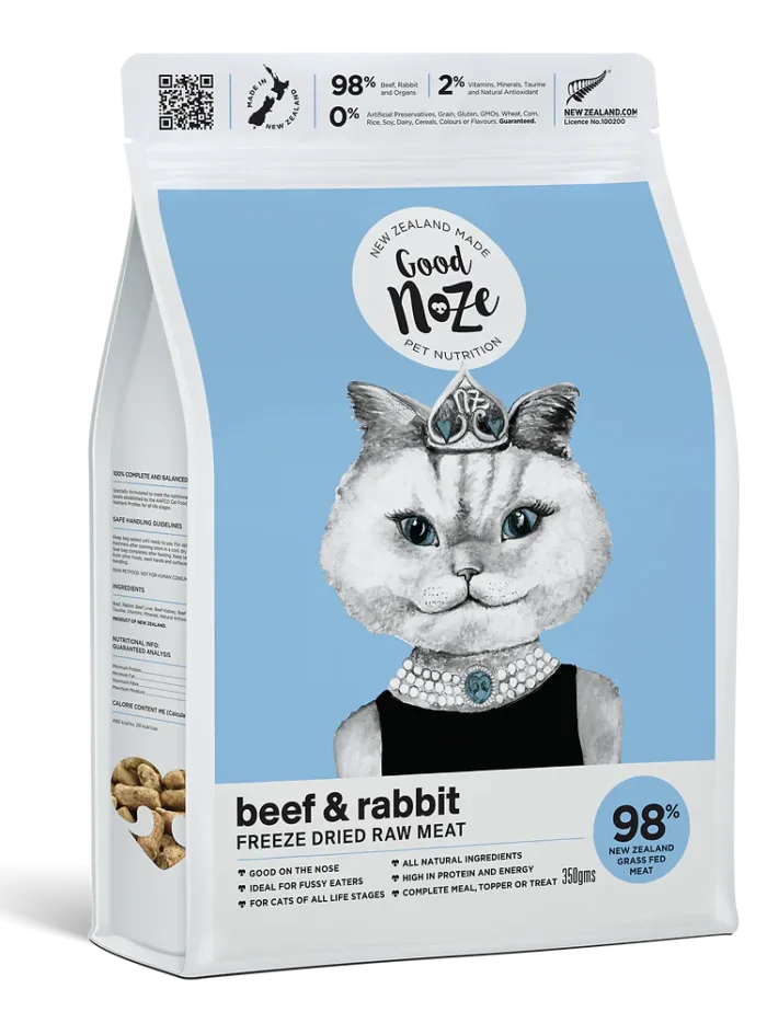 Good Noze Beef & Rabbit Freeze Dried Cat Food 350gm