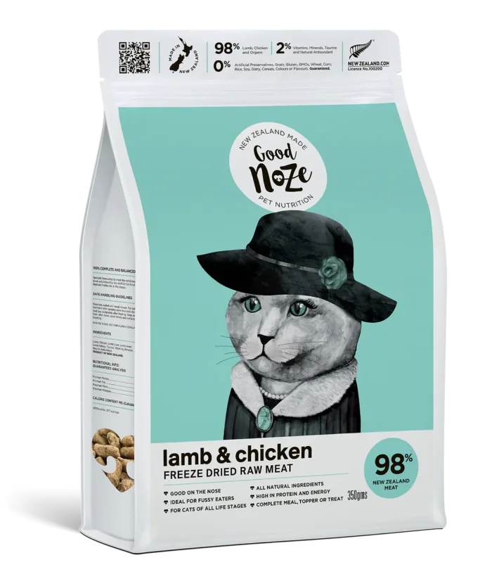 Good Noze Lamb & Chicken Freeze Dried Cat Food 350gm