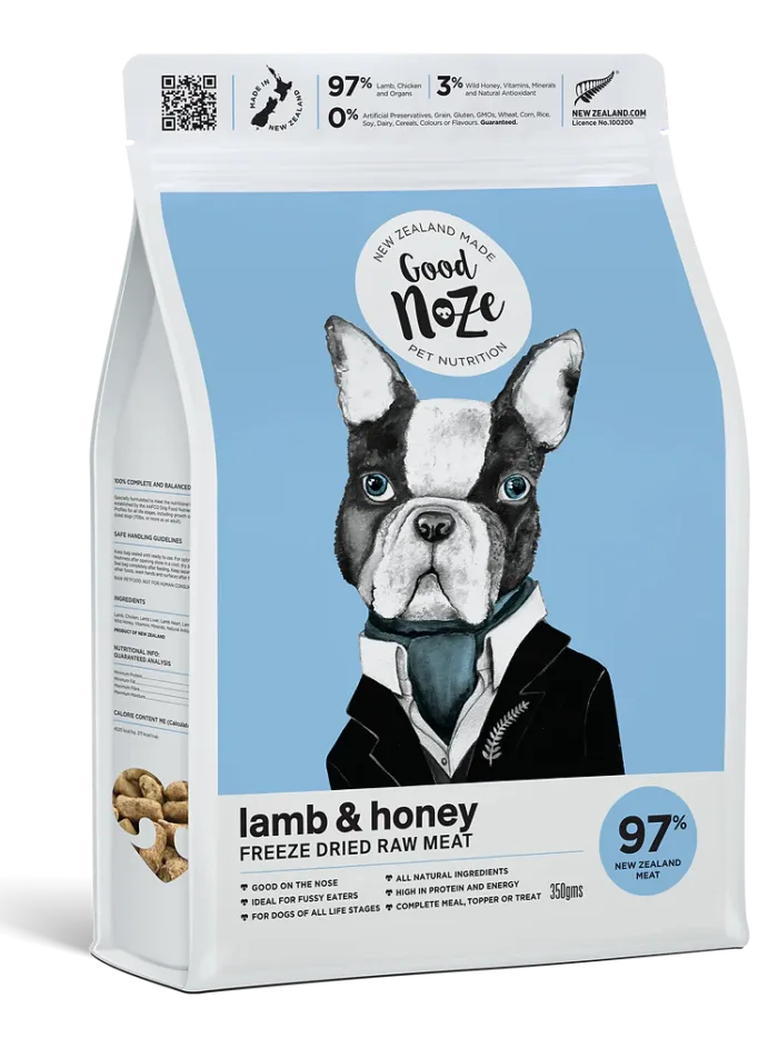 Good Noze Lamb & Honey Freeze Dried Dog Food 350gm